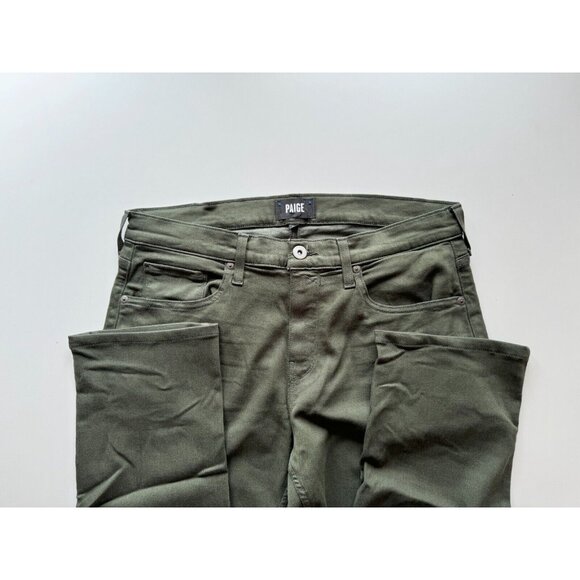 Men's PAIGE Federal Pine Green Transcend Stretch Slim Straight Jeans, Size 33 - Picture 11 of 15